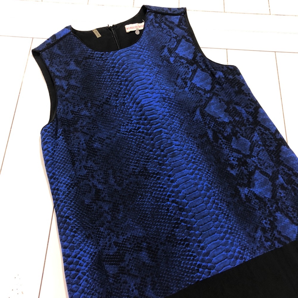 Rebecca Taylor shift dress -Black with cobalt blue